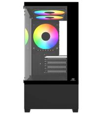 POWERBOOST M5001B (PSU YOK ) 3*12cm Rainbow Fanlı USB 3.0 Seaview M-ATX Gaming Siyah Kasa